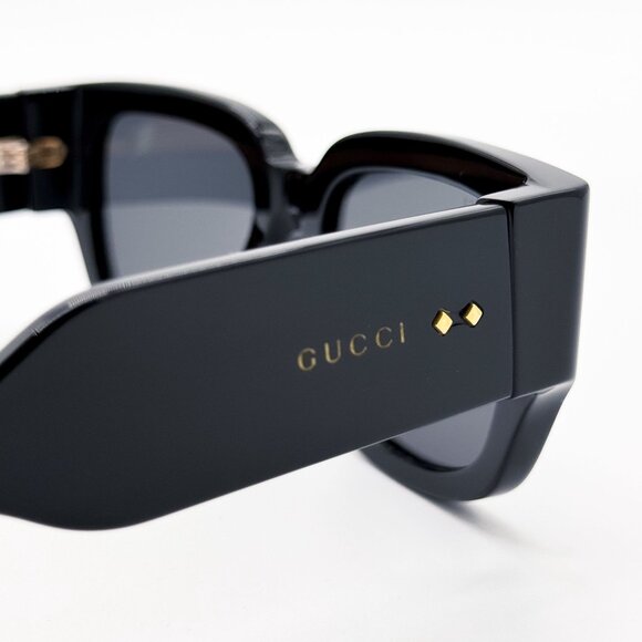 NEW GUCCI GG1261S 001 SUNGLASSES UNISEX BLACK/GRAY EYEWEAR - Picture 6 of 11